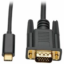 Tripp Lite series USB C to VGA Adapter Cable (M/M), 1920 x 1200 (1080p), 6 ft 6 ft USB/VGA Video Cable for Smartphone, Projector, Ultrabook, Monitor, Notebook, Tablet, TV - First End: 1 x USB 3.1 Type C - Male - Second End: 1 x 15-pin HD-15 - Male - 5 Gbi