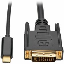 Tripp Lite series USB C to DVI Adapter Cable (M/M), 1920 x 1080 (1080p), 6 ft 6 ft DVI/USB Video Cable for Smartphone, Projector, Ultrabook, Monitor, Notebook, Tablet, TV - First End: 1 x USB 3.1 Type C - Male - Second End: 1 x DVI-D (Dual-Link) Digital V