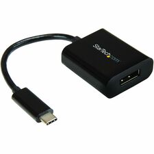 StarTech.com USB-C to DisplayPort Adapter - 4K 60Hz 1 x 24-pin USB Type C - Male - 1 x 20-pin DisplayPort 1.4 Digital Audio/Video - Female - Black - 1 Each
