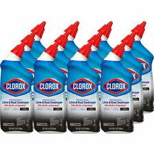 Clorox Toilet Bowl Cleaner Lime & Rust Destroyer For Toilet Bowl - 24 fl oz (0.8 quart) - Recommended For: Stain Remover - Deodorize, Bleach-free - Clear Bottle - 12 / Carton