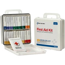 First Aid Only 50-Person Unitized Plastic First Aid Kit - ANSI Compliant 24 x Piece(s) For 50 x Individual(s) - 3" Height x 10" Width10" Length - Plastic Case - 1 Kit