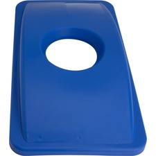 Genuine Joe 23-Gallon Recycling Bin Cutout Lid Round - Blue - 1 Each
