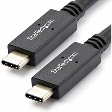 StarTech.com USB-C Data Transfer Cable 3.30 ft USB-C Data Transfer Cable for Chromebook, Notebook, MacBook, Docking Station, Monitor, Charger, Wall Charger, Car Charger, Power Bank, Mobile Device - First End: 1 x 24-pin USB 3.1 Type C - Male - Second End: