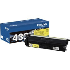 Brother TN433Y Original High Yield Laser Toner Cartridge - Yellow - 1 Each 4000 Pages