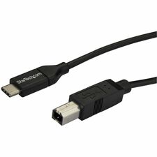 StarTech.com USB-C to USB-B Cable - M/M - 2 m (6 ft.) - USB 2.0 6.56 ft USB-C/USB-B Data Transfer Cable for Printer, Tablet, Scanner, Notebook, Computer, External Hard Drive - First End: 1 x 4-pin USB 2.0 Type B - Male - Second End: 1 x 24-pin USB 2.0 Typ