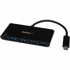 StarTech.com 4-Port USB-C Hub with Power Delivery - USB-C to 4x USB-A - USB 3.0 Hub USB Type C - External - 4 USB Port(s) - 4 USB 3.0 Port(s) - PC, Mac