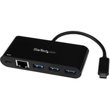 StarTech.com USB-C to Ethernet Adapter with 3-Port USB 3.0 Hub and Power Delivery USB Type C - External - 4 USB Port(s) - 1 Network (RJ-45) Port(s) - 4 USB 3.0 Port(s) - UASP Support - PC, Mac, Linux