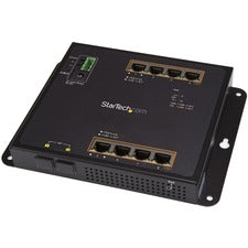 StarTech.com 8-Port PoE+ Gigabit Ethernet Switch plus 2 SFP Connections 8 Ports - Manageable - Gigabit Ethernet - 10/100/1000Base-T, 1000Base-SX/LX - 2 Layer Supported - Modular - 2 SFP Slots - Twisted Pair, Optical Fiber - PoE Ports - Wall Mountable, Rai