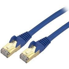 StarTech.com Cat6a Ethernet Patch Cable - Shielded (STP) - 6 in., Blue 6" Category 6a Network Cable for Docking Station, Network Device, Notebook, Desktop Computer, Hub, Switch, Router, Print Server, Patch Panel, PoE-enabled Device, VoIP Device - First En