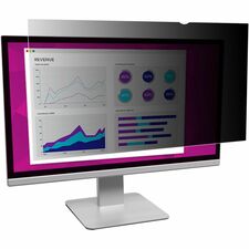 3M High Clarity Privacy Filter Black, Glossy For 24" Widescreen LCD Monitor - 16:10 - Scratch Resistant, Dust Resistant - 1 Each