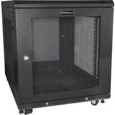 StarTech.com Server Rack Cabinet - 31 in. Deep Enclosure - 12U For Server, LAN Switch, Patch Panel, A/V Equipment, Networking - 12U Rack Height x 19" Rack Width x 30.50" Rack Depth - Floor Standing Enclosed Cabinet - 4 Post - Black - Steel, Mesh, Aluminum