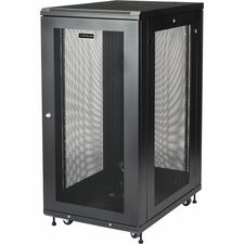 StarTech.com Server Rack Cabinet - 31 in. Deep Enclosure - 24U For Server, LAN Switch, Patch Panel, A/V Equipment, Networking - 24U Rack Height x 19" Rack Width x 30.70" Rack Depth - Floor Standing Enclosed Cabinet - 4 Post - Black - Steel, Mesh - 994.50