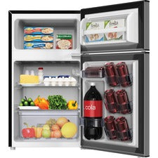 Avanti RA31B3S 3.1 Cubic Foot 2-door Counter-high Refrigerator 3.10 ft³ - Auto-defrost - Top Mount - Auto-defrost - Reversible - 2.10 ft³ Net Refrigerator Capacity - 1 ft³ Net Freezer Capacity - 120 V AC - 320 kWh per Year - Stainless Steel - Freestand
