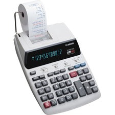 Canon P170-DH-3 Printing Calculators Calendar, Clock, Item Count, Sign Change, Compact - 12 Digits - 3" Height x 9.6" Width x 15.2" Length - White - 1 Each