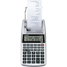 Canon P1DHV3 Compact Printing Calculator Sign Change, Built-in Memory, Item Count, Clock, Calendar - 12 Digits - 1.6" Height x 3.9" Width x 7.7" Length - Sliver - 1 Each
