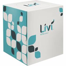 Livi VPG Facial Tissues 2 Ply - White - Virgin FiberBox - 90/Box - 36 / Carton