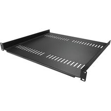 StarTech.com Vented 1U Rack Shelf - 16 in. Deep For Server, A/V Equipment, LAN Switch, Patch Panel - 1U Rack Height - Rack-mountable - Black - Steel - 44.20 lb Maximum Weight Capacity