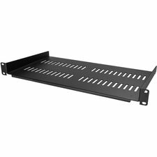 StarTech.com Vented 1U Rack Shelf - 10 in. Deep For Server, A/V Equipment, LAN Switch, Patch Panel - 1U Rack Height - Rack-mountable - Black - Steel - 44.20 lb Maximum Weight Capacity - TAA Compliant