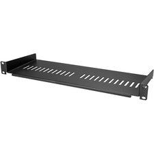 StarTech.com Vented 1U Rack Shelf - 7 in. Deep For Server, A/V Equipment, LAN Switch, Patch Panel - 1U Rack Height - Rack-mountable - Black - Steel, SPCC - 44.20 lb Static/Stationary Weight Capacity - TAA Compliant