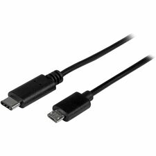 StarTech.com USB-C to Micro-B Cable - M/M - 0.5 m - USB 2.0 1.64 ft USB Data Transfer Cable for Notebook, Smartphone, Power Bank, Wall Charger, Car Charger, Computer, External Hard Drive - First End: 1 x 24-pin USB 2.0 Type C - Male - Second End: 1 x 5-pi