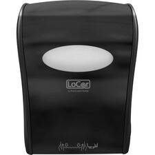 LoCor Mechanical Hands-Free Roll Dispenser Touchless Dispenser - 10" Height x 12.4" Width x 16.8" Depth - Black - Hands-free, Key Lock - 1 Each