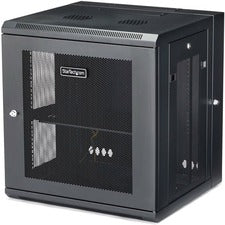 StarTech.com 12U Wall-Mount Server Rack Cabinet - Up to 17 in. Deep - Hinged Enclosure For Server, LAN Switch, Patch Panel - 12U Rack Height17" Rack Depth - Wall Mountable - Black - Steel, Mesh - 200 lb Maximum Weight Capacity - 198.42 lb Static/Stationar