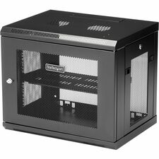 StarTech.com 9U Wall-Mount Server Rack Cabinet - 15 in. Deep For Server, LAN Switch, Patch Panel - 9U Rack Height14.60" Rack Depth - Wall Mountable Enclosed Cabinet - 2 Post - Black - Steel Mesh, Steel - 198.42 lb Maximum Weight Capacity - 198.42 lb Stati