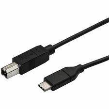 StarTech.com USB-C to USB-B Printer Cable - M/M - 0.5 m - USB 2.0 1.64 ft USB-C/USB-B Data Transfer Cable for Printer, Scanner, Notebook, Tablet, Computer - First End: 1 x 24-pin USB 2.0 Type C - Male - Second End: 1 x 4-pin USB 2.0 Type B - Male - 480 Mb