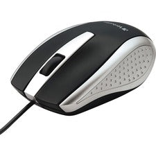Verbatim Corded Notebook Optical Mouse - White Optical - Cable - Silver - USB Type A - Scroll Wheel - 3 Button(s) - 1 Each