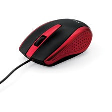 Verbatim Corded Notebook Optical Mouse - White Optical - Cable - Red - USB Type A - Scroll Wheel - 3 Button(s) - 1 Each