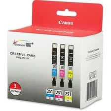 Canon CLI-251XL Original Inkjet Ink Cartridge - Cyan, Magenta, Yellow - 3 / Pack Inkjet - 3 / Pack