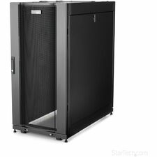 StarTech.com 25U Server Rack Cabinet - 37 in. Deep Enclosure For Server, LAN Switch, Patch Panel, KVM Switch, A/V Equipment - 25U Rack Height x 19" Rack Width x 35.20" Rack Depth - Floor Standing - Black - Steel Mesh, Steel - 2314.85 lb Dynamic/Rolling We
