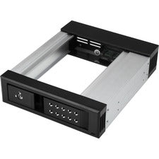 StarTech.com Drive Bay Adapter for 5.25" Serial Attached SCSI (SAS), SATA/600 - Serial ATA/600 Host Interface Internal - Black 1 x HDD Supported - 1 x Total Bay - 1 x 3.5" Bay - Aluminum