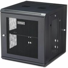 StarTech.com 12U Wall-Mount Server Rack Cabinet - 19.7 in. Deep - Hinged For Server, LAN Switch, Patch Panel - 12U Rack Height19.70" Rack Depth - Wall Mountable - Black - Steel, Steel Mesh - 198.42 lb Static/Stationary Weight Capacity