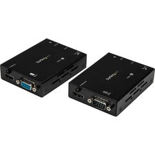 StarTech.com HDMI over CAT5 Extender with IR and Serial - HDBaseT Extender - 4K 1 Input Device - 1 Output Device - 328.08 ft Range - 2 x Network (RJ-45) - 1 x HDMI In - 1 x HDMI Out - 4K - 3840 x 2160 - Twisted Pair - Category 6 - Rack-mountable, Desktop