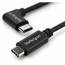 StarTech.com Right-Angle USB-C Cable - M/M - 1 m (3 ft.) - USB 2.0 3.28 ft USB-C Data Transfer Cable for Tablet, Notebook, MacBook, Chromebook, Wall Charger, Smartphone, Power Bank, Car Charger - First End: 1 x 24-pin USB 2.0 Type C - Male - Second End: 1