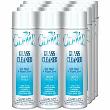 Claire Gleme Glass Cleaner 19 fl oz (0.6 quart) - Clean & Fresh Scent - Film-free, Non-drip, Non-streaking, Ammonia-free, Quick Drying, Rinse-free, CFC-free - White Can - 12 / Carton