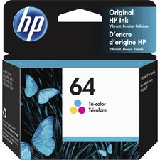HP 64 (N9J89AN) Original Inkjet Ink Cartridge - Tri-color - 1 Each 165 Pages