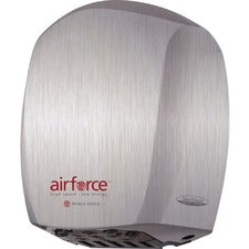 World Dryer Airforce High-Speed Hand Dryer 10.7" Height x 8.9" Width x 6.5" Depth - Metallic Silver - Stainless Steel - 1 Each