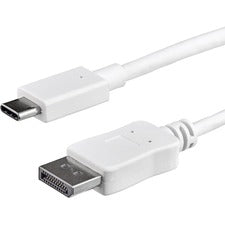 StarTech.com 3 ft / 1m USB C to DisplayPort Cable - USB C to DP Cable - 4K 60Hz - White 3.28 ft DisplayPort/Thunderbolt 3 Video Cable Adapter for Audio/Video Device, Monitor, Workstation, Projector, MacBook, Chromebook, Notebook, Ultrabook, TV, MacBook Pr