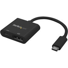 StarTech.com USB-C to DisplayPort Adapter with USB Power Delivery - 4K 60Hz 1 x 24-pin USB Type C - Male - 1 x 20-pin DisplayPort Digital Audio/Video - Female - Black - 1 Each