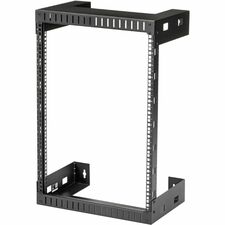 StarTech.com 15U Wall-Mount Server Rack - 12 in. Depth For Server, Networking, A/V Equipment, Patch Panel, Computer - 15U Rack Height x 19" Rack Width x 12" Rack Depth - Wall Mountable Open Frame - 2 Post - Black - Steel, SPCC, Cold Rolled Steel - 198.42