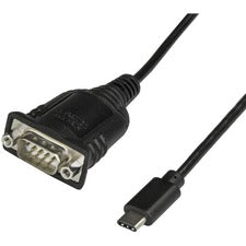 StarTech.com Serial/USB Data Transfer Cable 1 x 24-pin USB 2.0 Type C - Male - 1 x 9-pin DB-9 RS-232 Serial - Male - Black - 1 Each