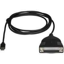 StarTech.com Parallel/USB Data Transfer Cable 1 x 24-pin USB 2.0 Type C - Male - 1 x 25-pin DB-25 Parallel - Female - Black - 1 Each