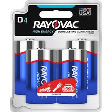 Rayovac Alkaline D Batteries For Multipurpose - D - 4 / Pack