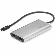 StarTech.com Thunderbolt 3 to Dual HDMI Adapter - 4K 60Hz - Mac and Windows Compatible 11.20" HDMI/Thunderbolt 3 A/V Cable for Monitor, MacBook Pro, Notebook, Computer - First End: 2 x 19-pin HDMI Digital Audio/Video - Female - Second End: 1 x 24-pin USB