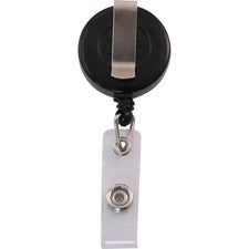 Advantus Snap Clip Retractable ID Reel Black - Sturdy - 25 / Pack