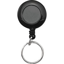 Advantus Clip-on Ring Retractable ID Reel Black - Sturdy - 12 / Box