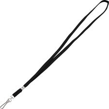 Advantus Metal Clasp Lanyard 36" Length - Black - Woven, Metal - 100 / Box