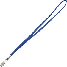 Advantus Flat Clip Lanyard 36" Length - Blue - Woven, Metal - 100 / Box